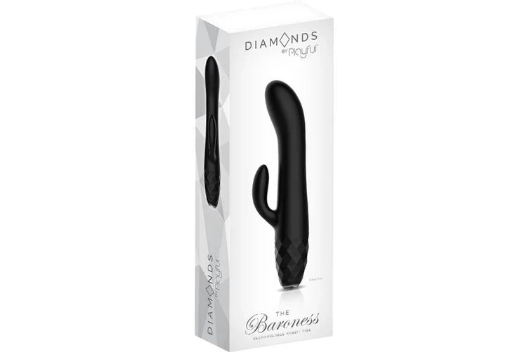 Playful Diamonds The Baroness - Rechargeable Rabbit Vibe Black