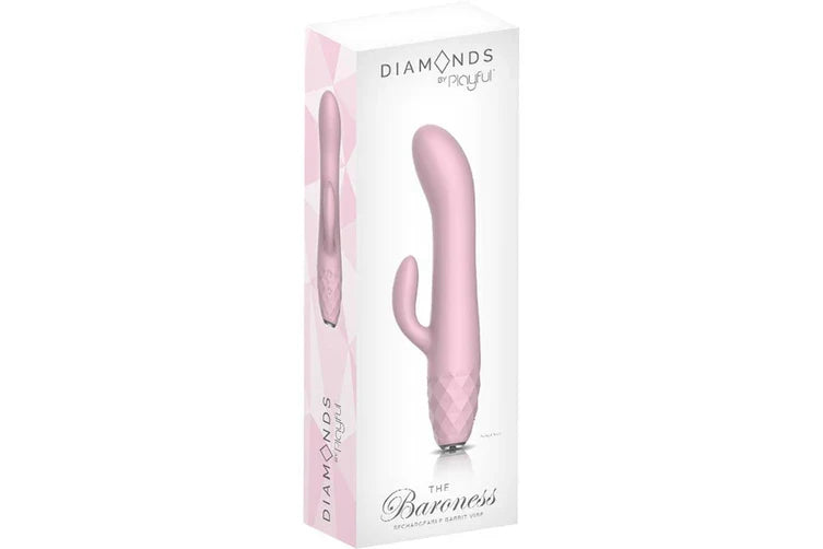 Playful Diamonds The Baroness - Rechargeable Rabbit Vibe Pink