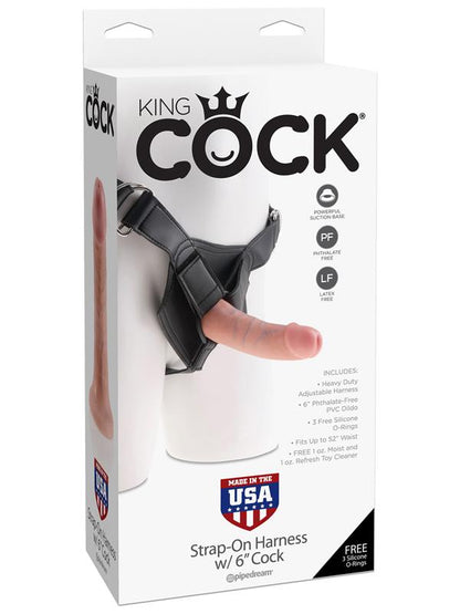 King Cock Strap-on Harness w/ 6 inches Cock Flesh