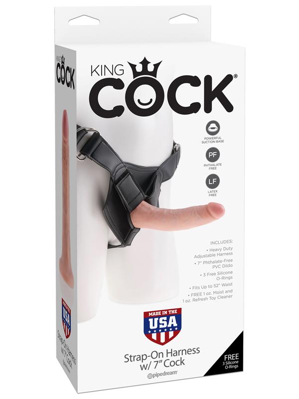 King Cock Strap-on Harness with 7 inches Cock Flesh Dildo