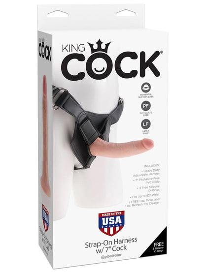King Cock Strap-on Harness with 7 inches Cock Flesh Dildo