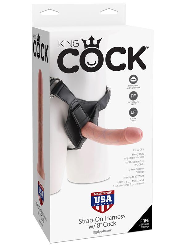 King Cock Strap-on Harness with 8 inches Cock Flesh Dildo
