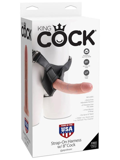 King Cock Strap-on Harness with 8 inches Cock Flesh Dildo