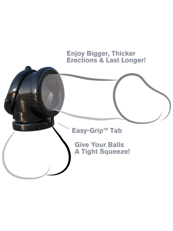 Fantasy C-ringz Rock Hard Cock Pipe - Black Cock & Ball Rings