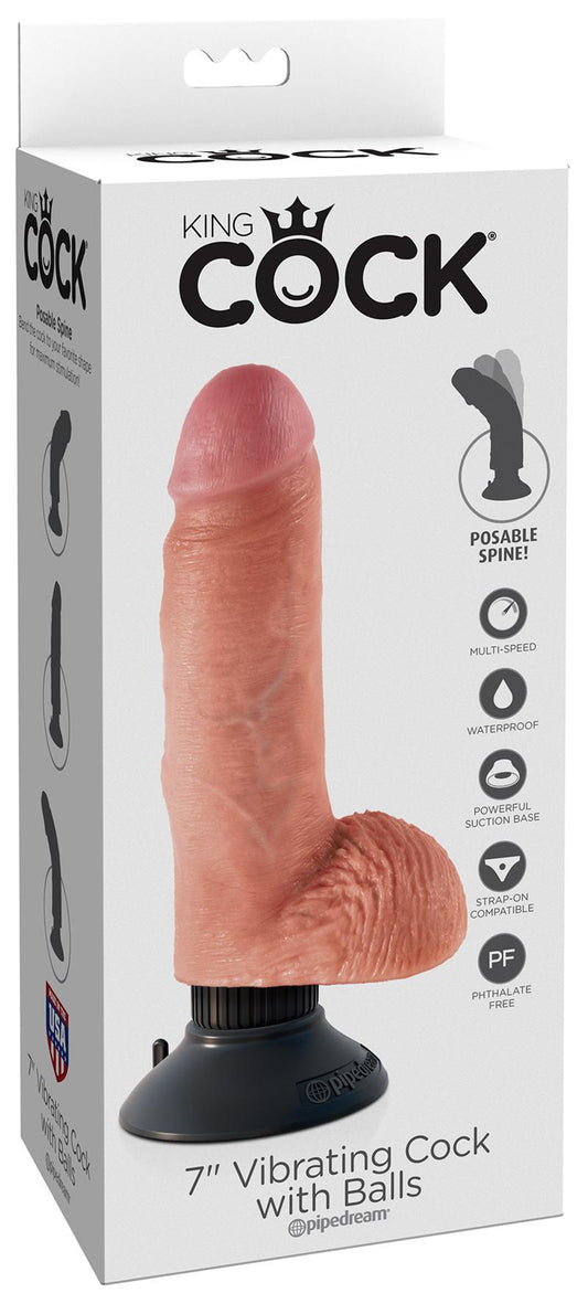 King Cock 7'' Vibrating Cock with Balls