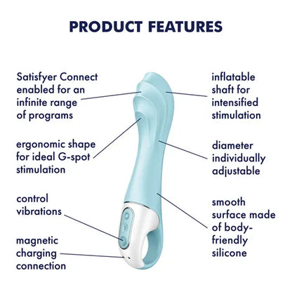Satisfyer Air Pump Vibrator 5 App Control - Blue