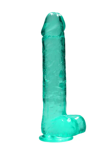 Realrock Realistic Dildo With Balls 10" / 25.4 cm Turquoise