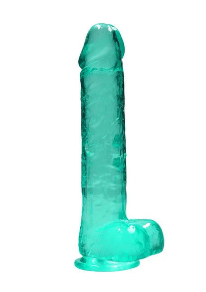 Realrock Realistic Dildo With Balls 10" / 25.4 cm Turquoise