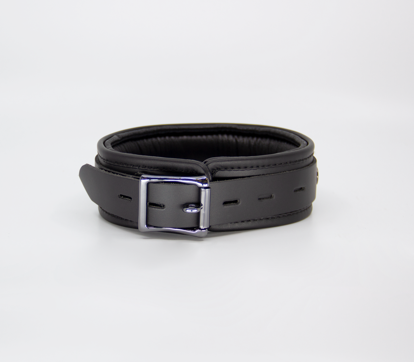 Col048 Leather Collar With Coloured Hardware
