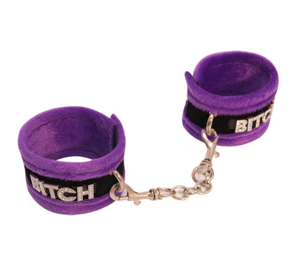 Han016D Fluffy DiamantÃ© Bitch Wrist Restraints