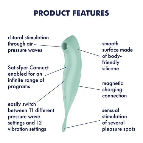Satisfyer Twirling Pro+ App Control  Vibrator - Dark Red