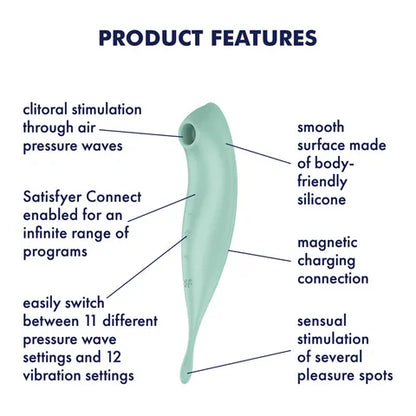 Satisfyer Twirling Pro+ App Control  Vibrator - Dark Red