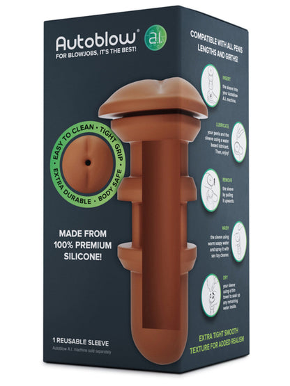 Autoblow A.I. Silicone Anus Sleeve - Brown
