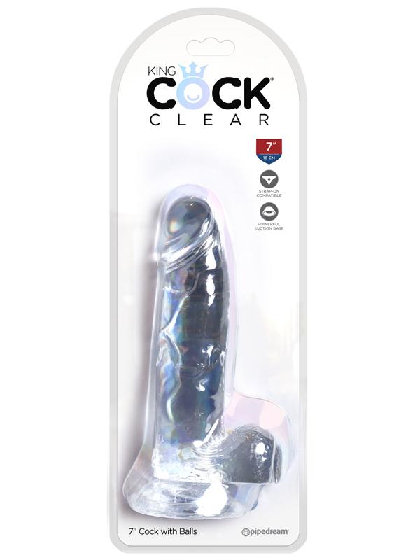 King Cock Clear 7'' Cock with Balls