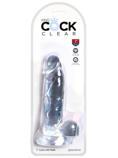 King Cock Clear 7'' Cock with Balls