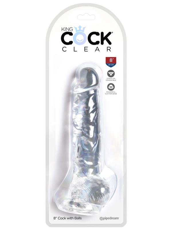 King Cock Clear 8'' Cock with Balls