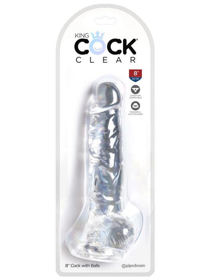 King Cock Clear 8'' Cock with Balls
