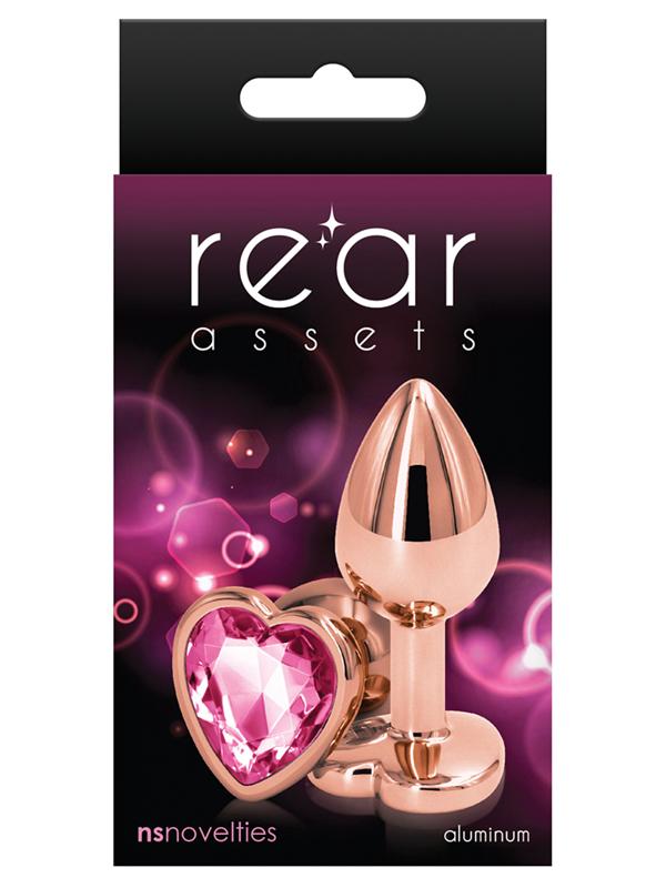 Rear Assets Rose Gold Heart Small Pink Gem