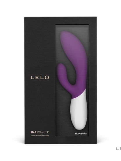 Lelo Ina Wave 2 Powerful Vibrator Wider Range Of Intensities Triple Action Massager - Plum
