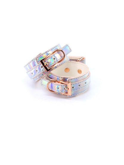 Cosmo Bondage Ankle Cuffs - Rainbow - Metallic Rainbow Restraints