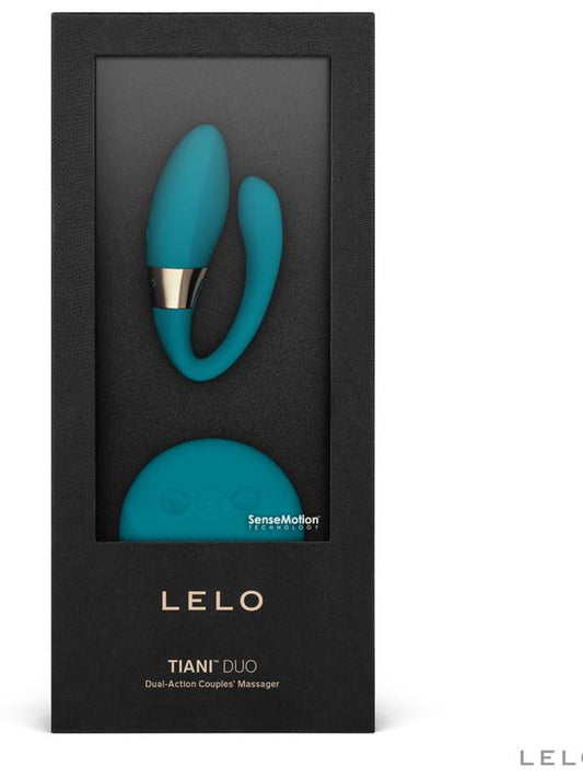 Lelo Tiani Duo Powerful Vibrator Dual Sensation Couples Massager Suit All Body Shape - Ocean Blue