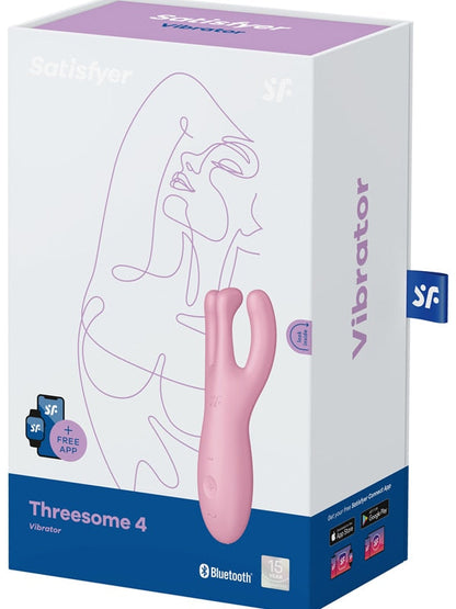 Satisfyer Threesome 4 App Control Stimulator - Pink