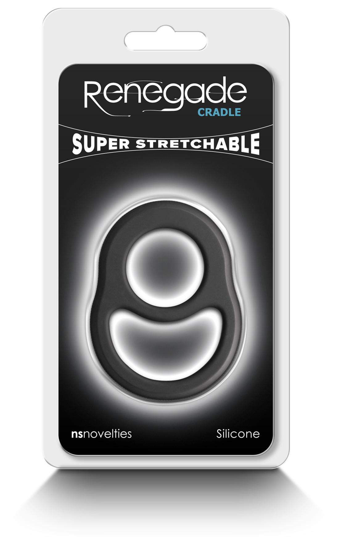 Renegade Cradle - Black - Black Cock & Balls Ring