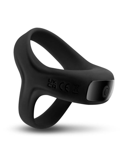 Renegade Emperor - Black - Black USB Rechargeable Vibrating Cock & Ball Rings