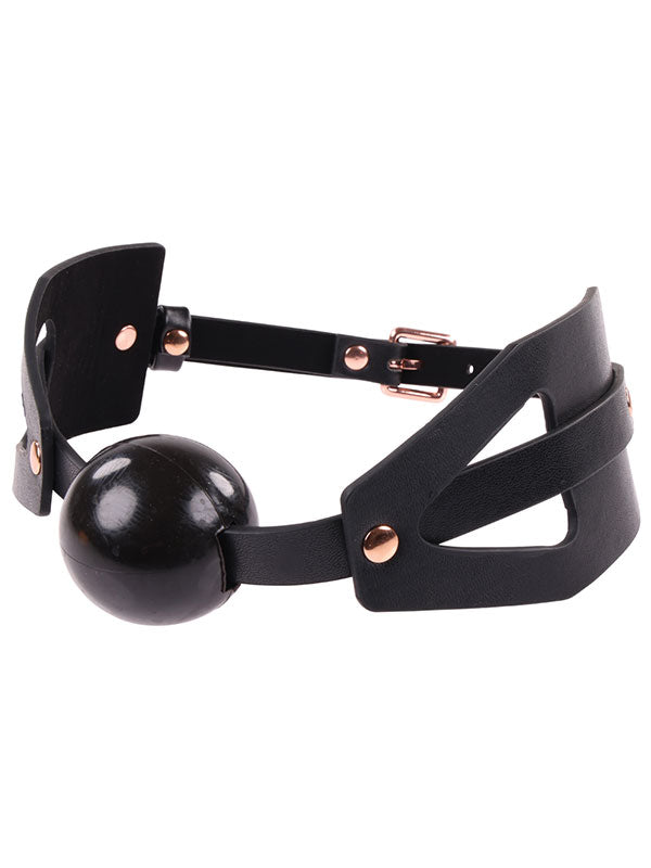 Sex & Mischief Brat Ball Gag - Black/Rose Gold Mouth Restraint