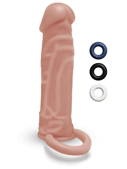 Size Up Realistic 1 Inch Penis Extender - Tan - Tan 2.5 cm (1'') Penis Extension Sleeve