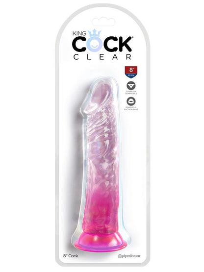 King Cock Clear 8'' Cock - Pink - Pink 20.3 cm Dong
