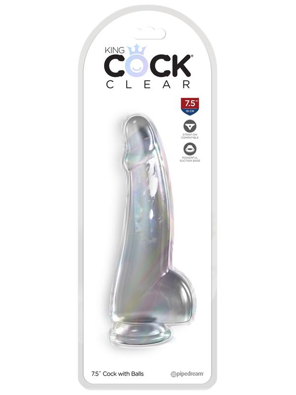 King Cock Clear 7.5'' Cock with Balls - Clear 19 cm Dong