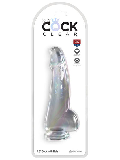 King Cock Clear 7.5'' Cock with Balls - Clear 19 cm Dong