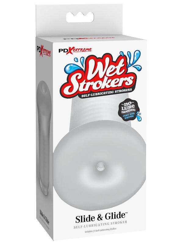 PDX Extreme Wet Stroker - Slide & Glide - Clear Vagina Stroker