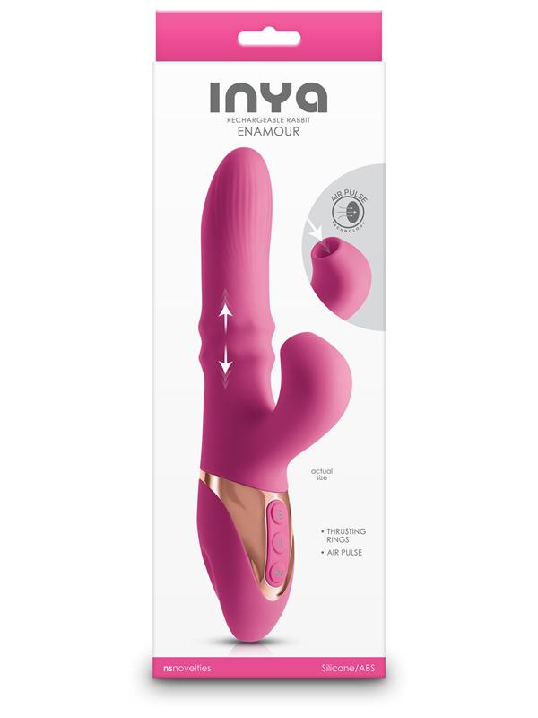 INYA Enamour - Pink - Pink 31.5 cm USB Rechargeable Vibrator with Air Pulse