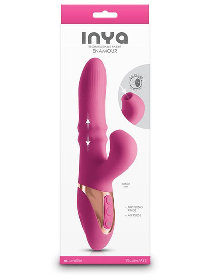 INYA Enamour - Pink - Pink 31.5 cm USB Rechargeable Vibrator with Air Pulse