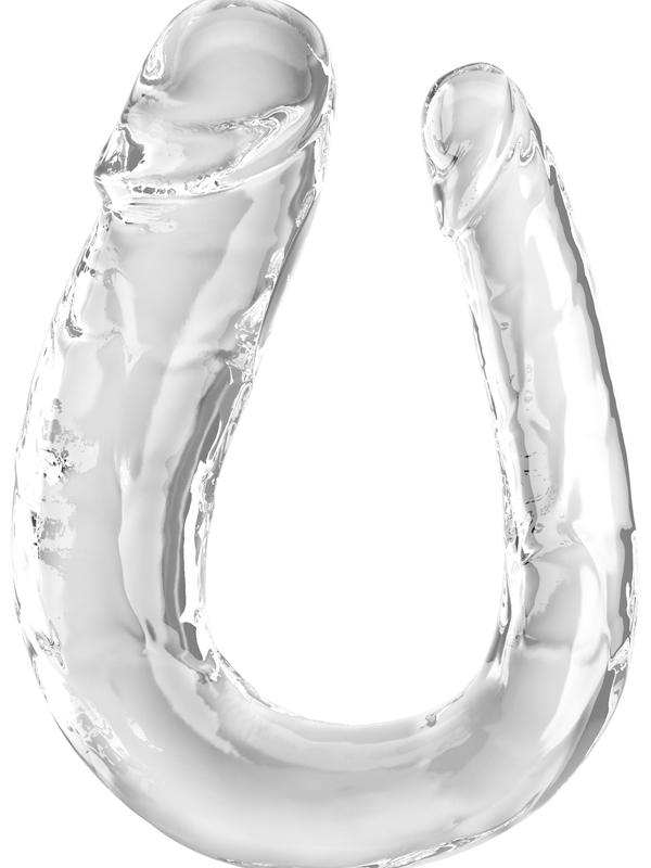 King Cock Clear Large Double Trouble - Clear Large Double Penetration Dong