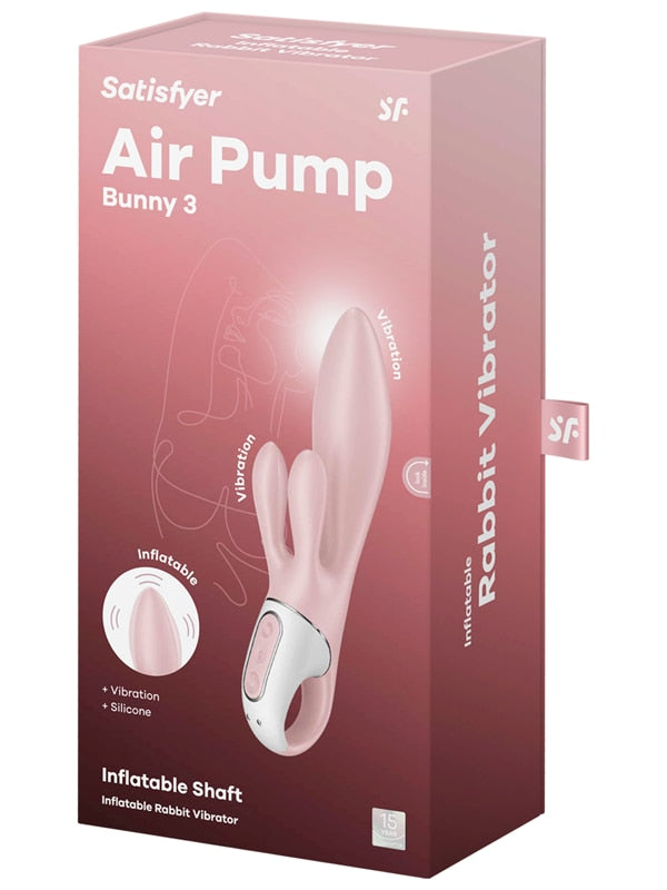 Satisfyer Air Pump Bunny 3 - Pink USB Rechargeable Inflatable Rabbit Vibrator