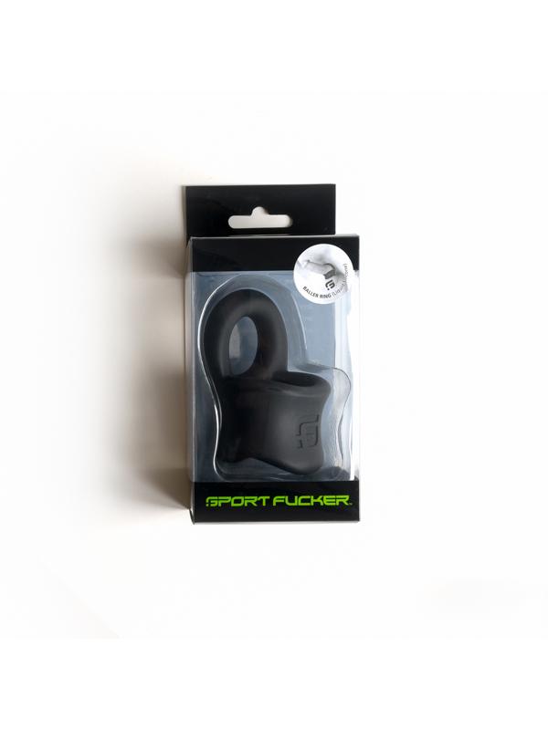 Sport Fucker Baller Ring - Black Liquid Silicone Cock Ring with Ball Stretcher