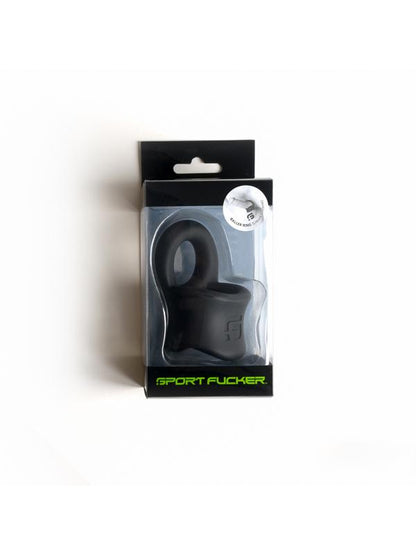 Sport Fucker Baller Ring - Black Liquid Silicone Cock Ring with Ball Stretcher