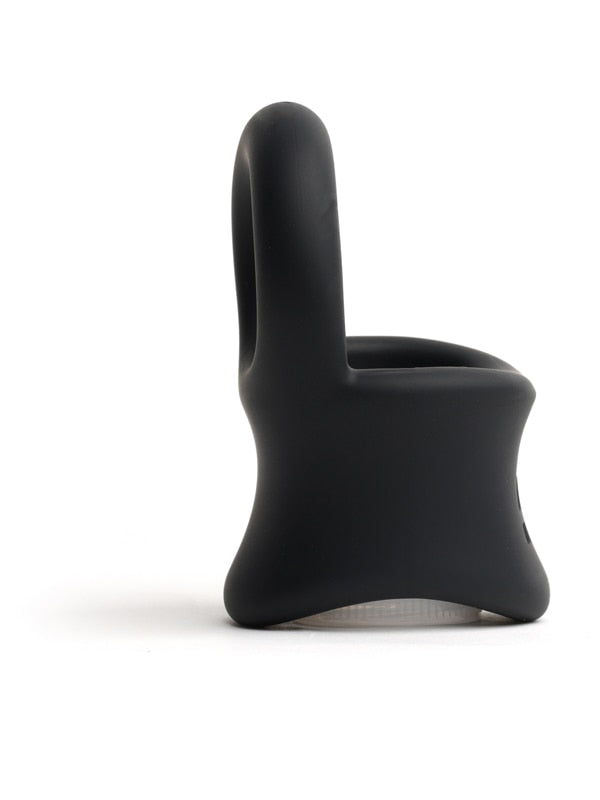 Sport Fucker Baller Ring - Black Liquid Silicone Cock Ring with Ball Stretcher