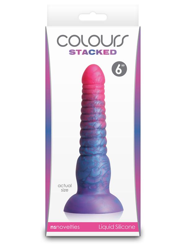 Colours Stacked - 6'' Dildo - Pink/Blue - Pink/Blue 16 cm Fantasy Dildo