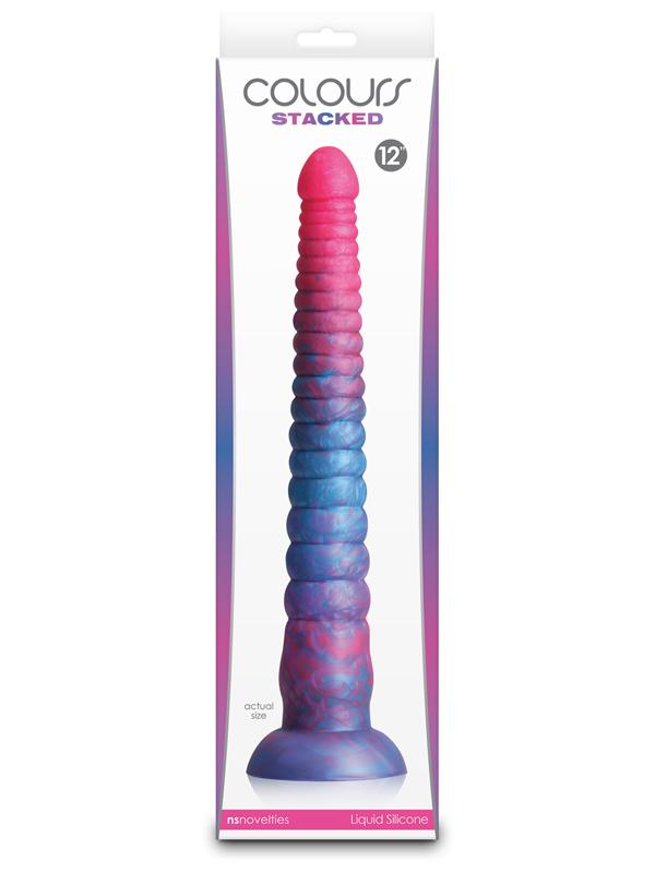 Colours Stacked - 12'' Dildo - Pink/Blue - Pink/Blue 30.6 cm Fantasy Dildo