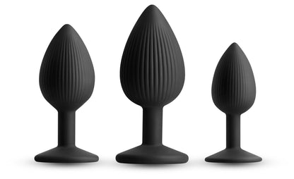 Renegade Triple Ace Kit - Black - Black Butt Plugs - Set of 3 Sizes