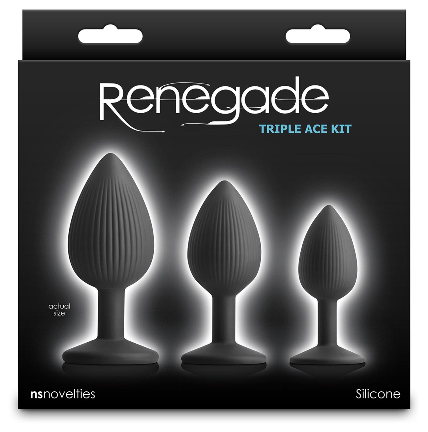 Renegade Triple Ace Kit - Black - Black Butt Plugs - Set of 3 Sizes