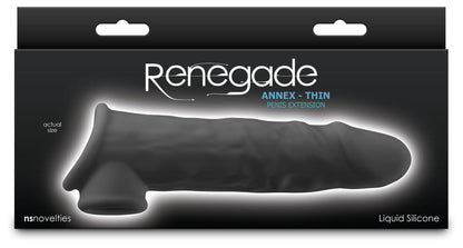 Renegade Annex - Thin - Black - Black 19.4 cm Penis Extender Sleeve