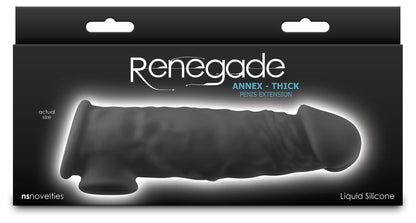 Renegade Annex - Thick - Black - Black 18.6 cm Penis Extender Sleeve