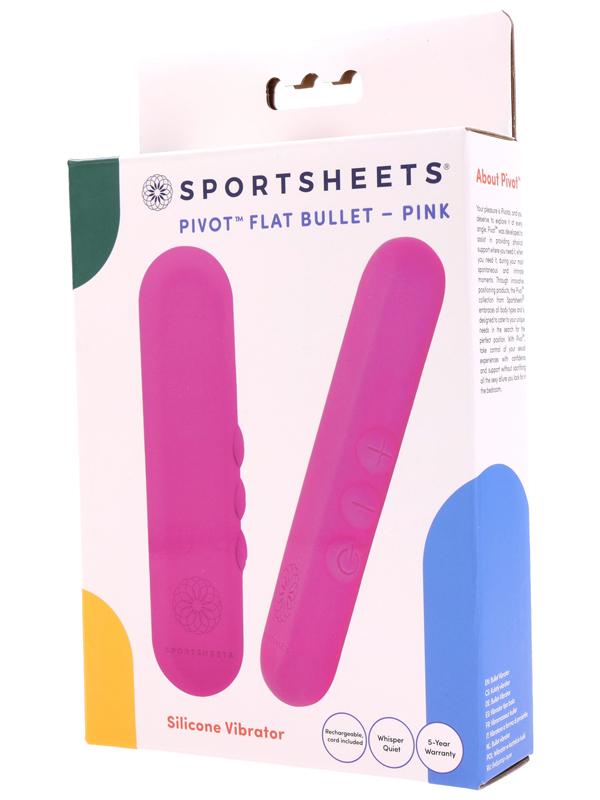 Pivot Flat Bullet - Pink - Pink 10.2 cm USB Rechargeable Bullet