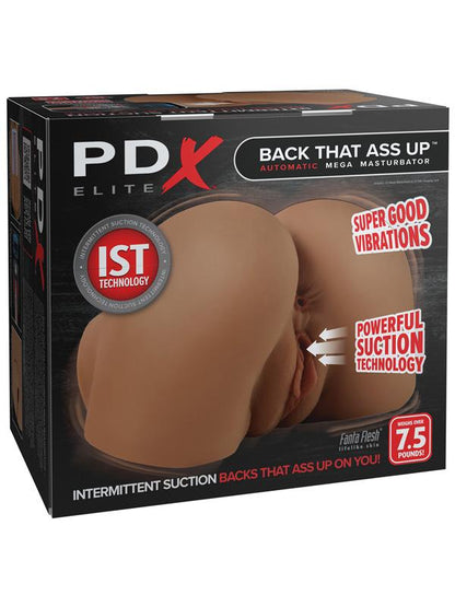 PDX Elite Back That Ass Up - Brown - Brown USB Rechargeable Auto Mega Masturbator