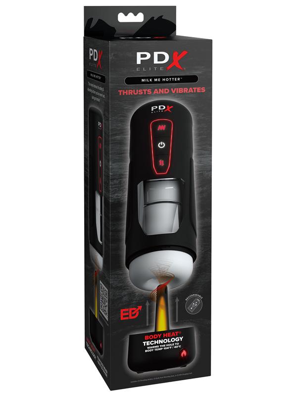 PDX Elite Milk Me Hotter - USB Rechargeable Thrusting Heating & Vibrating Auto Stroker